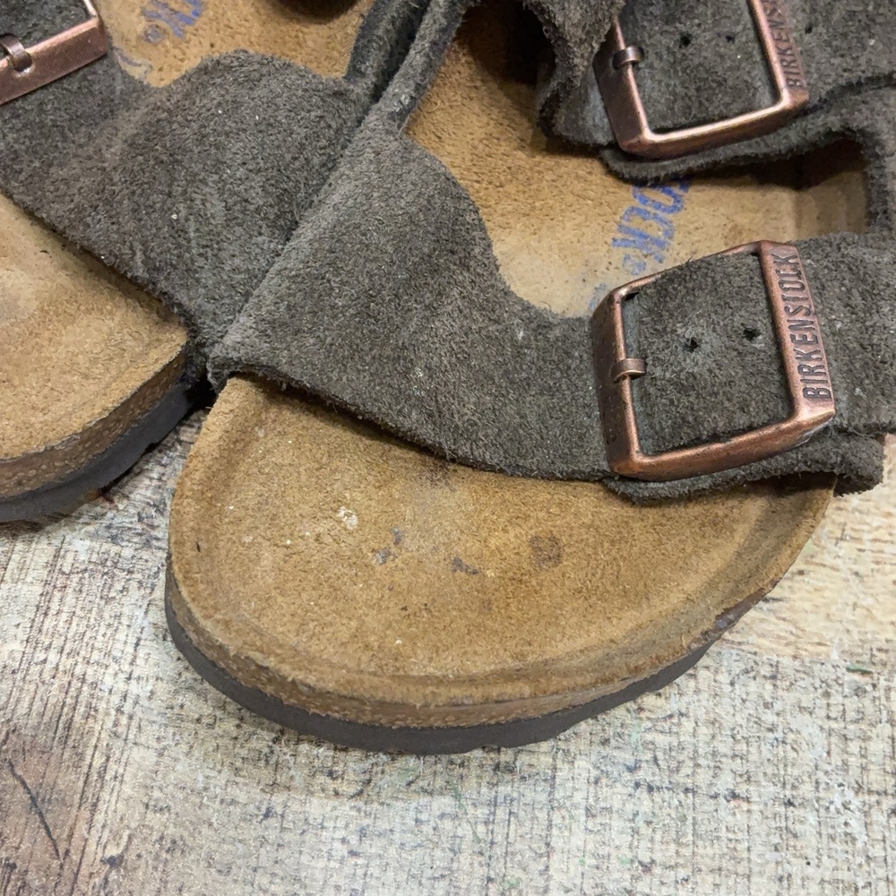Birkenstock Arizona Sandals Womens Size 7 38 Brown Suede Slide Comfort Shoes - Picture 7 of 7